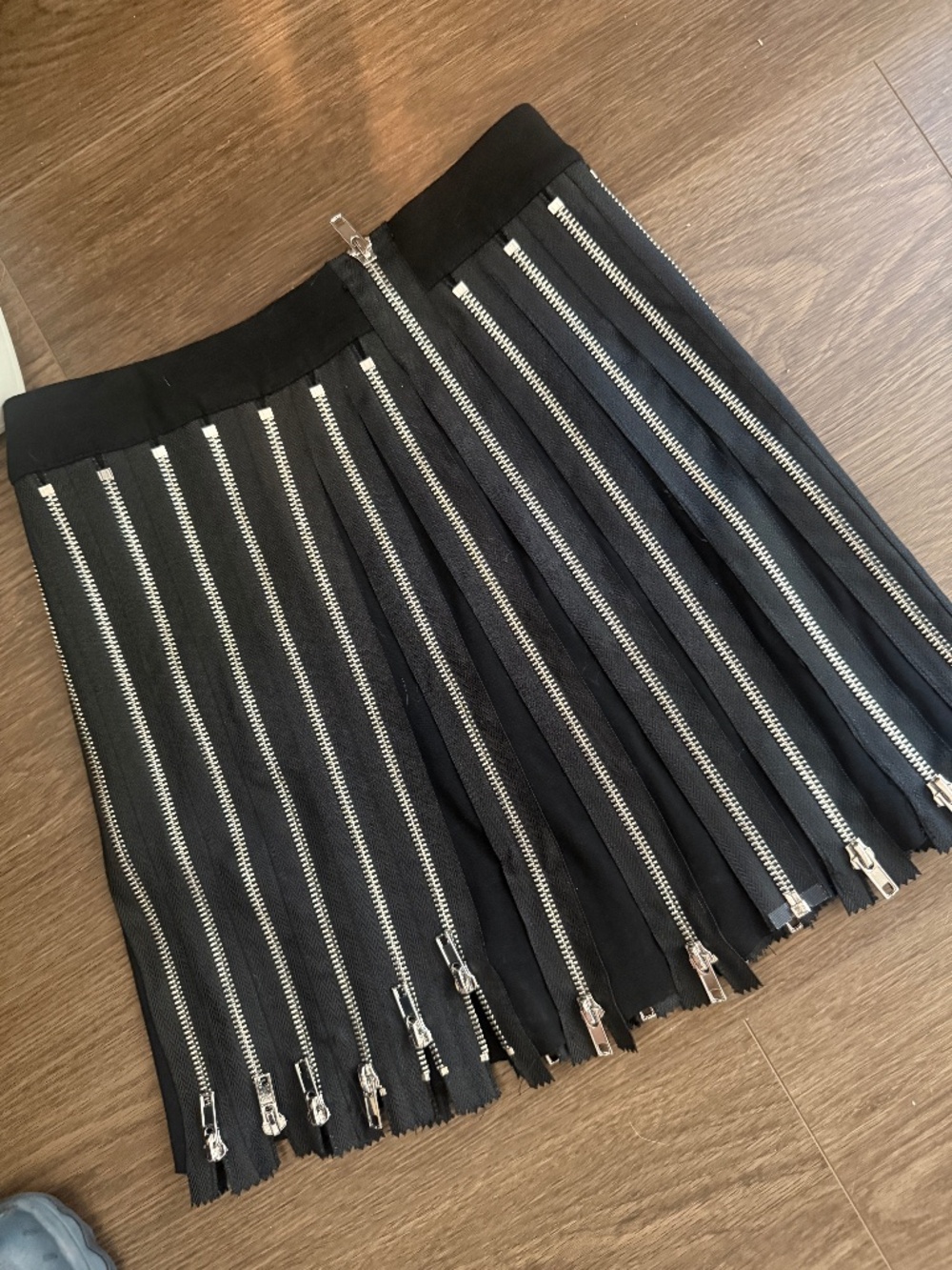 Current Mood Black Zipper Mini Skirt XS Punk Goth Y2K Industrial